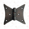 "Azur" Black Antique Iron Hand Forged Butterfly Cabinet Hinge