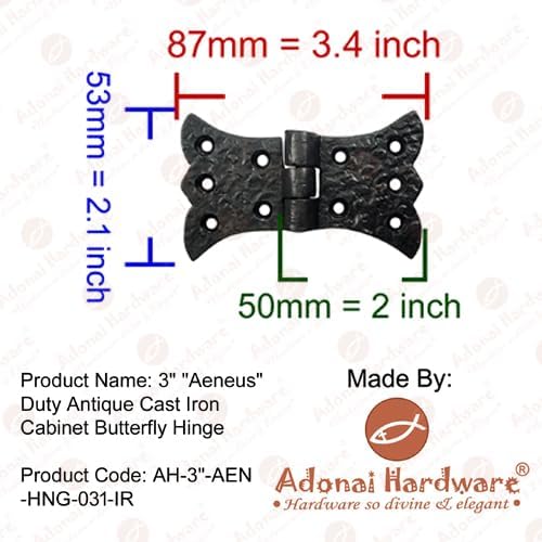 Aeneus Heavy Duty Brass Vintage Cabinet Butterfly Hinges Without Texture