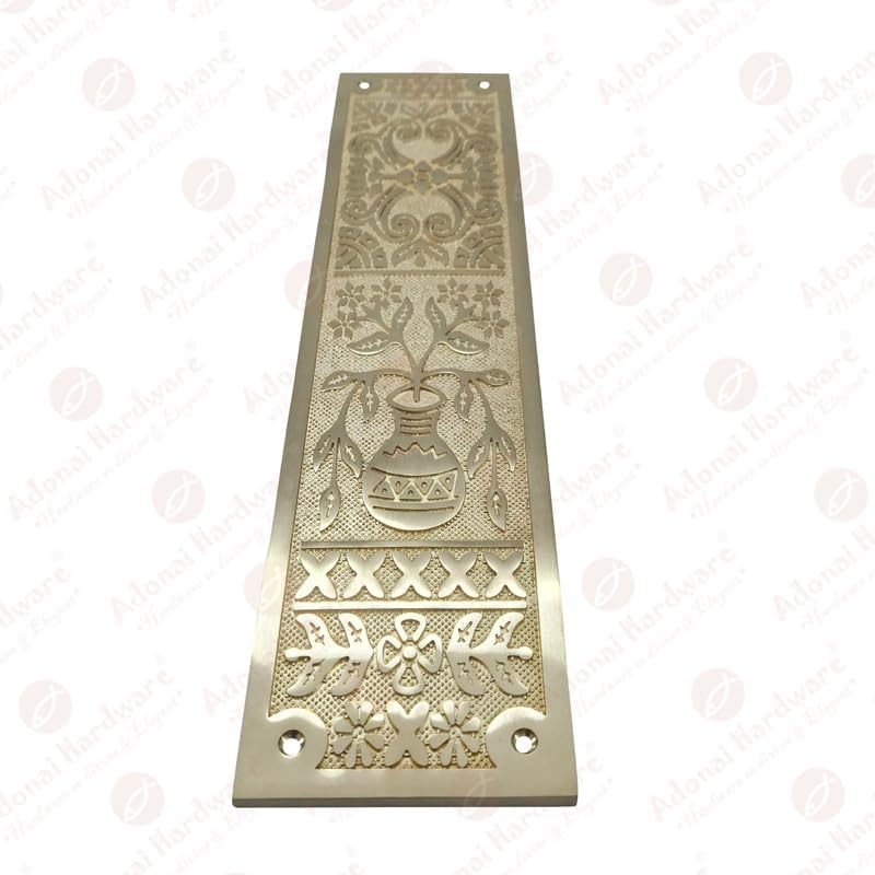 15 Inch "Melchizedek" Decorative Brass Push Plate