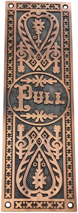 10.2 Inch Decorative "PULL" Brass Push Plate