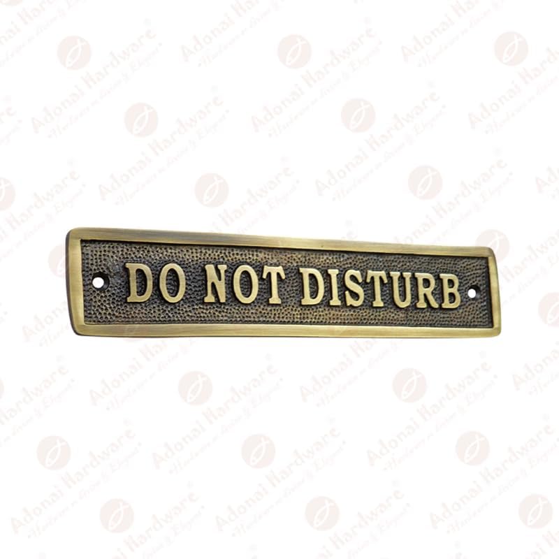 Rectangular "DO NOT DISTURB" Brass Door Sign