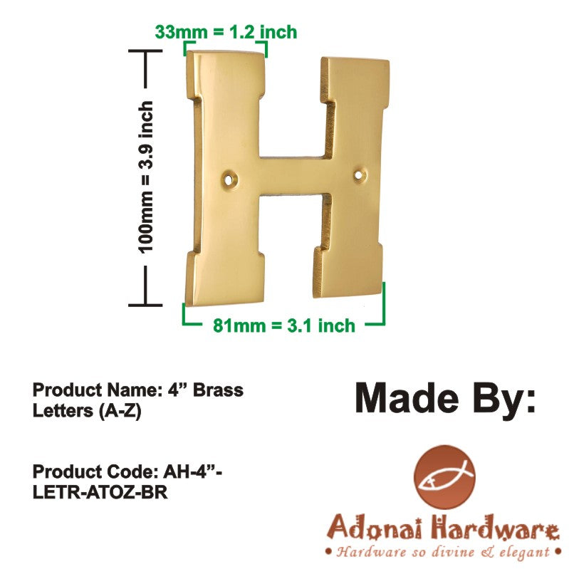 4" Brass Letters (A-Z)