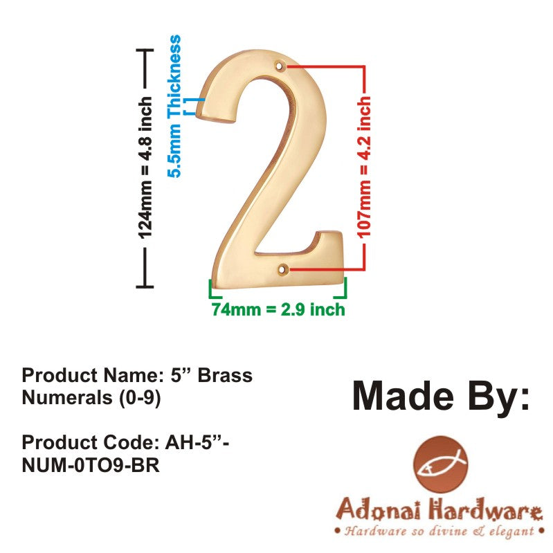 5" Brass Numerals (0-9)