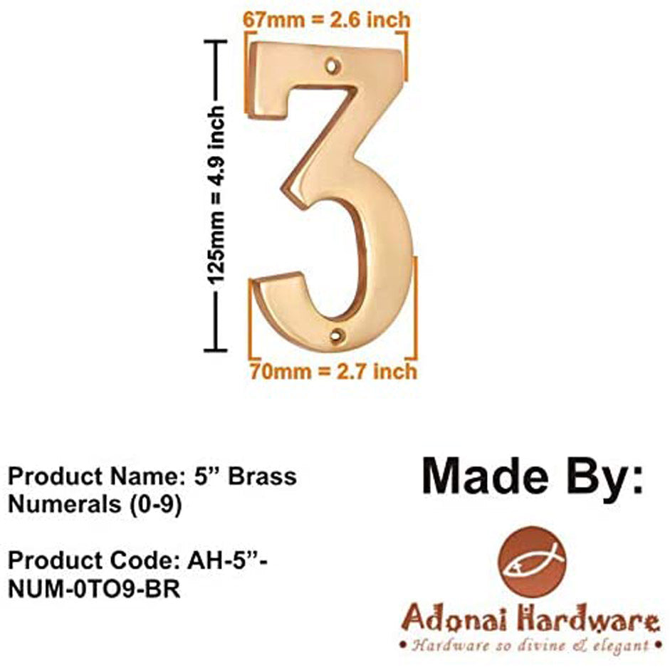 5" Brass Numerals (0-9)