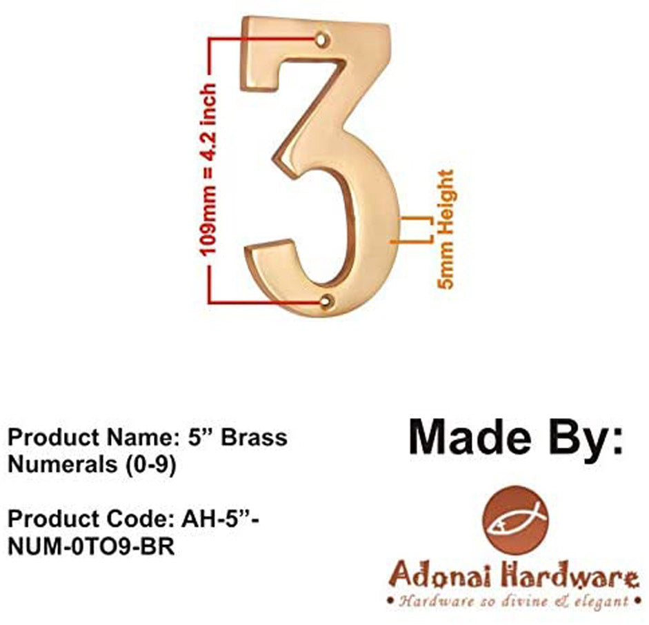 5" Brass Numerals (0-9)