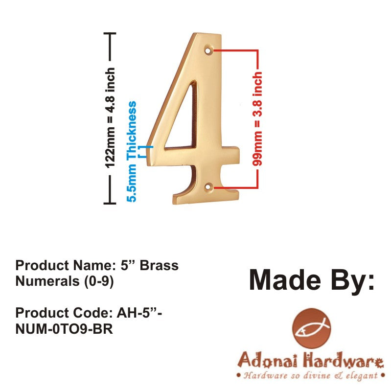 5" Brass Numerals (0-9)
