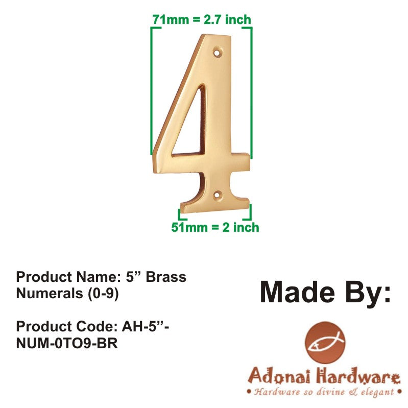 5" Brass Numerals (0-9)
