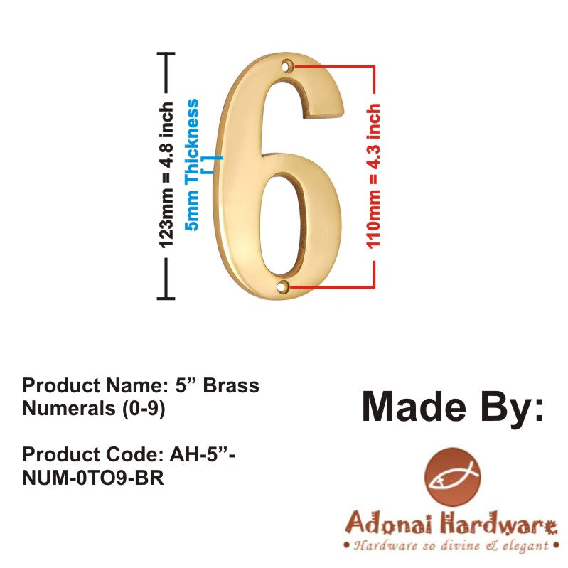 5" Brass Numerals (0-9)