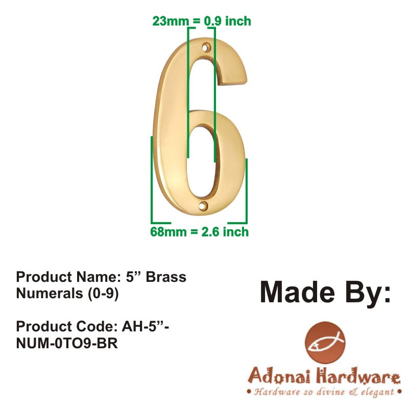 5" Brass Numerals (0-9)