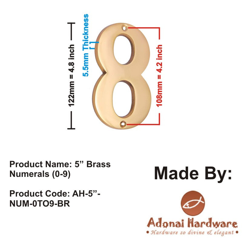 5" Brass Numerals (0-9)