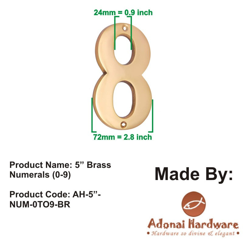 5" Brass Numerals (0-9)