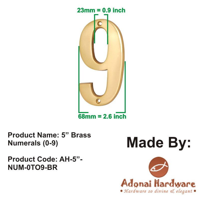 5" Brass Numerals (0-9)
