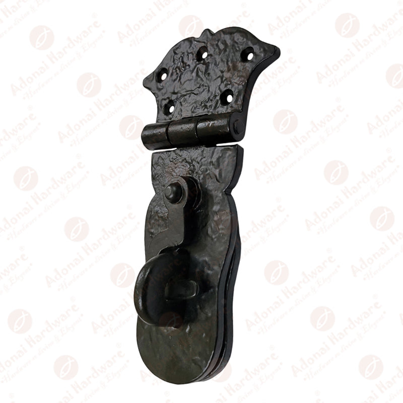 6 Inch "Paran" Iron Safety Hasp and Staple with Locking left