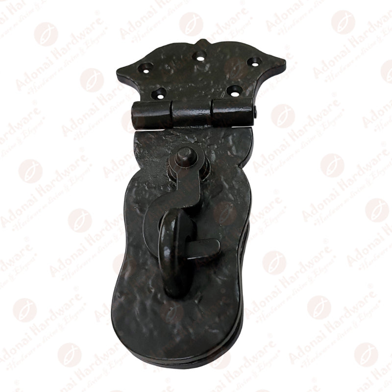 6 Inch "Paran" Iron Safety Hasp and Staple with Locking left