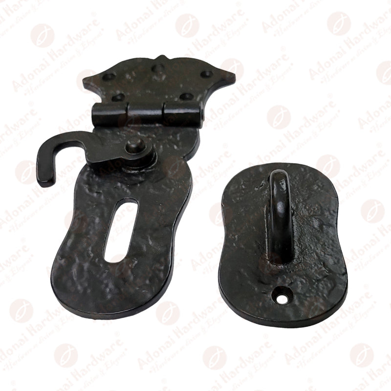 6 Inch "Paran" Iron Safety Hasp and Staple with Locking left