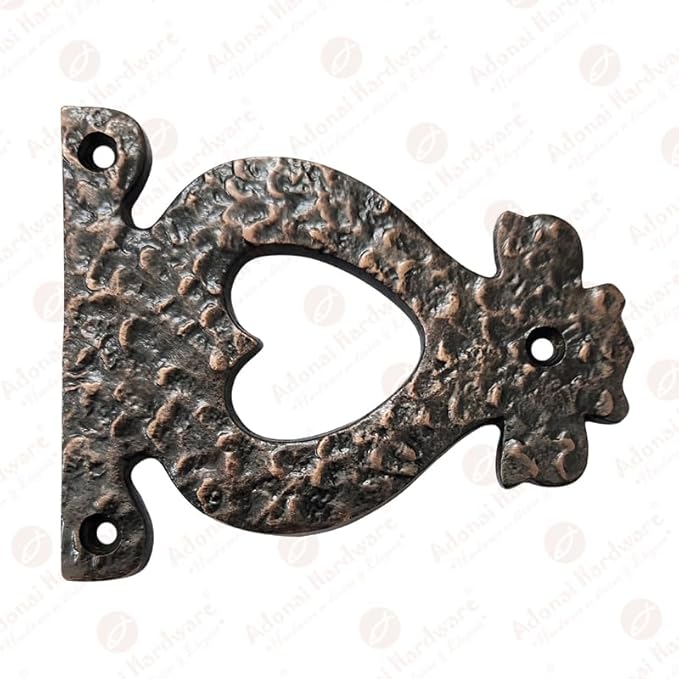 4 Inch "Timotheus" Black Cast Iron Heart-shaped False Hinge