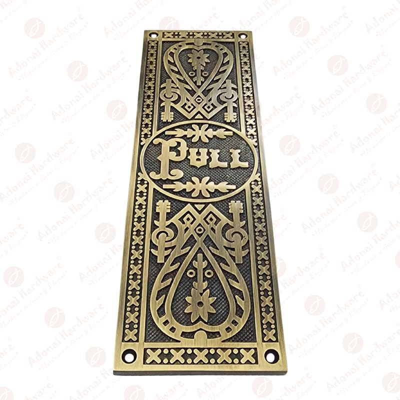 10.2 Inch Decorative "PULL" Brass Push Plate