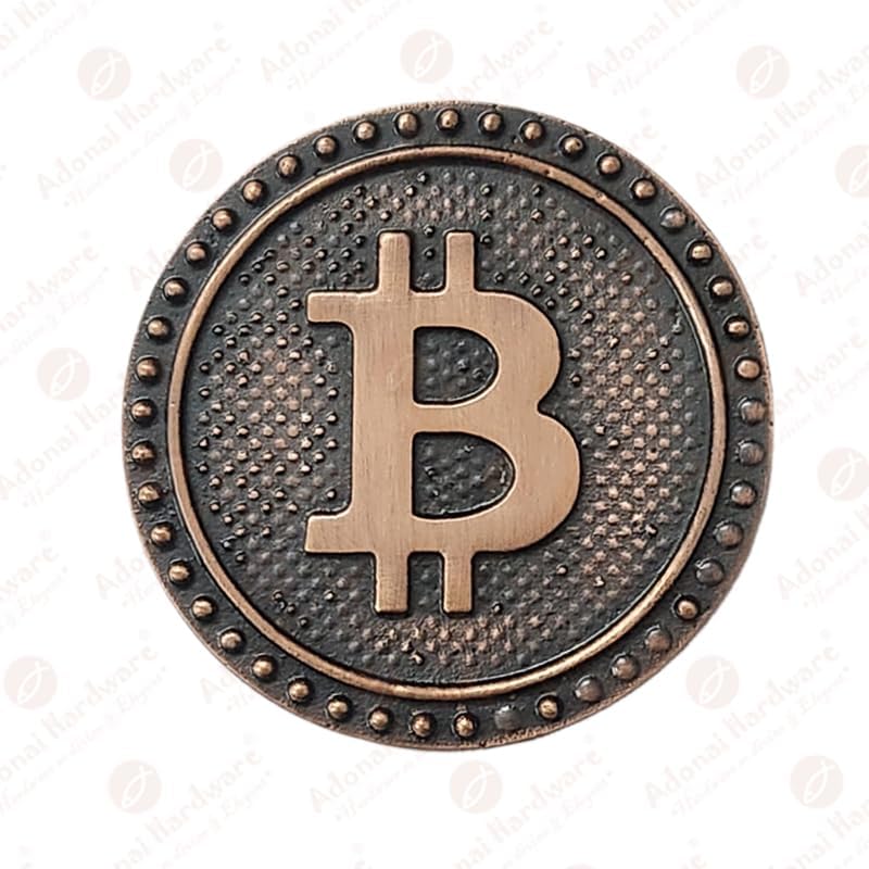 2 Inch Solid Brass Bitcoin Collectible Coin