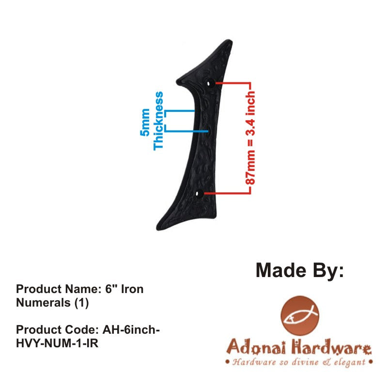 6" Iron Numerals (0-9) Heavy Duty