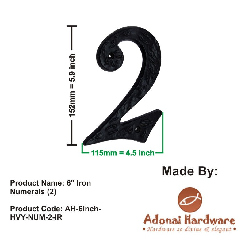 6" Iron Numerals (0-9) Heavy Duty