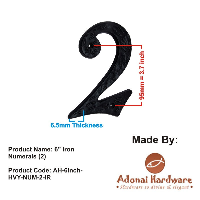 6" Iron Numerals (0-9) Heavy Duty