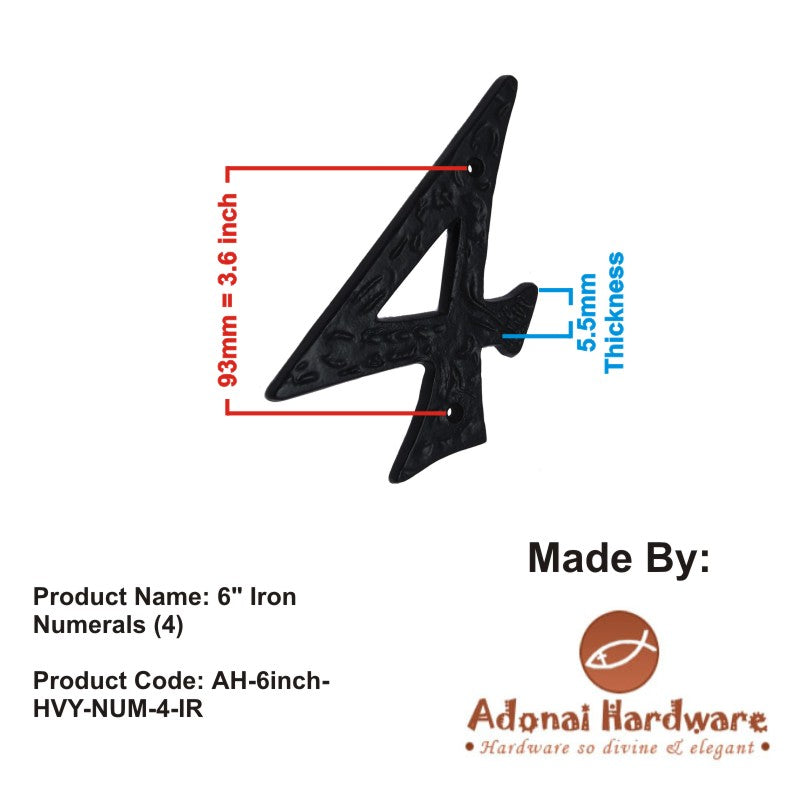 6" Iron Numerals (0-9) Heavy Duty