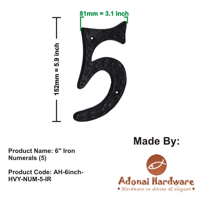 6" Iron Numerals (0-9) Heavy Duty