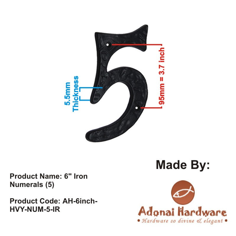 6" Iron Numerals (0-9) Heavy Duty