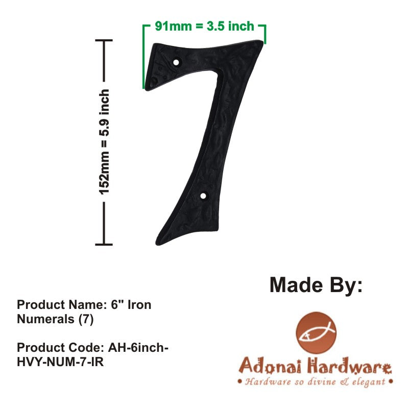 6" Iron Numerals (0-9) Heavy Duty