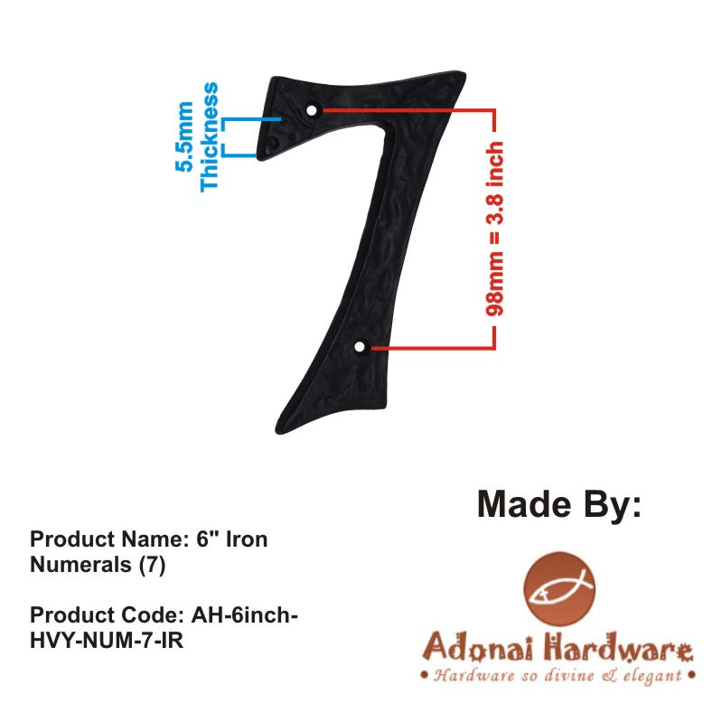 6" Iron Numerals (0-9) Heavy Duty