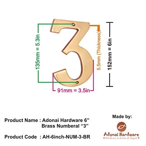 6" Brass Numerals (0-9)