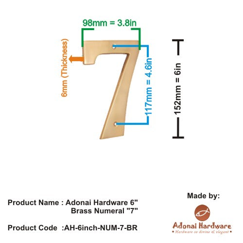 6" Brass Numerals (0-9)