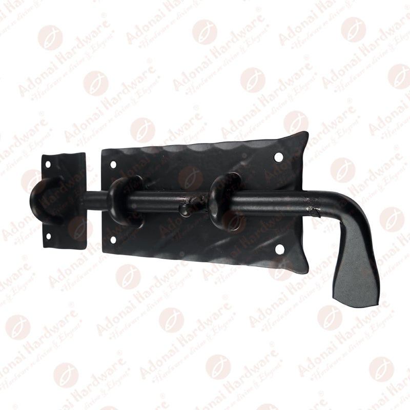 6 Inch Azaniah Black Antique Iron Hand Forged Door Bolt