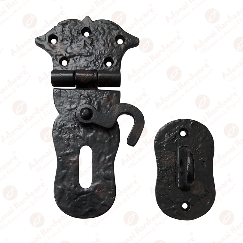 6 Inch "Paran" Iron Safety Hasp and Staple with Locking - Right