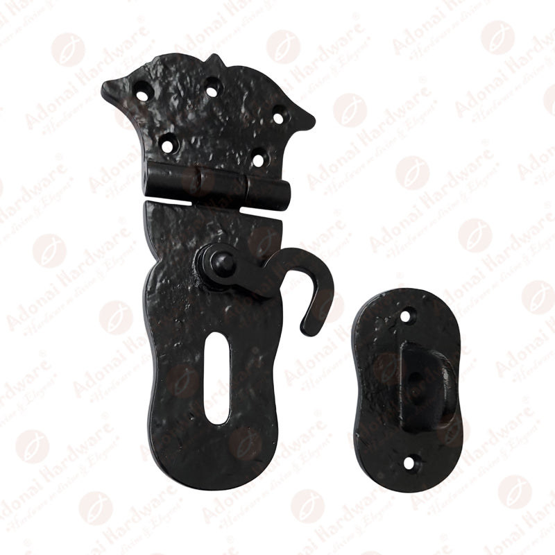 6 Inch "Paran" Iron Safety Hasp and Staple with Locking - Right