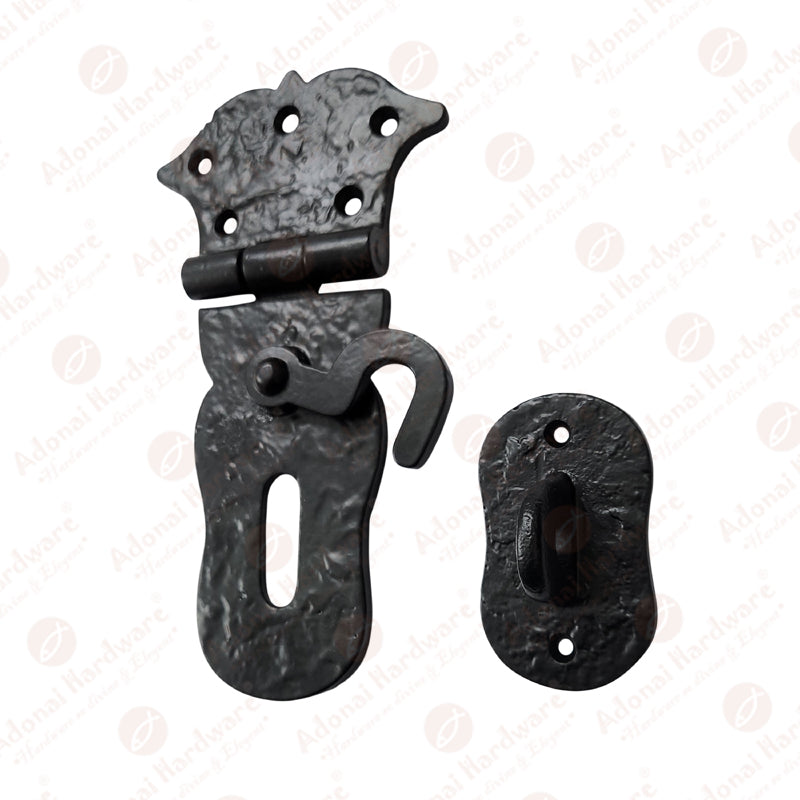 6 Inch "Paran" Iron Safety Hasp and Staple with Locking - Right