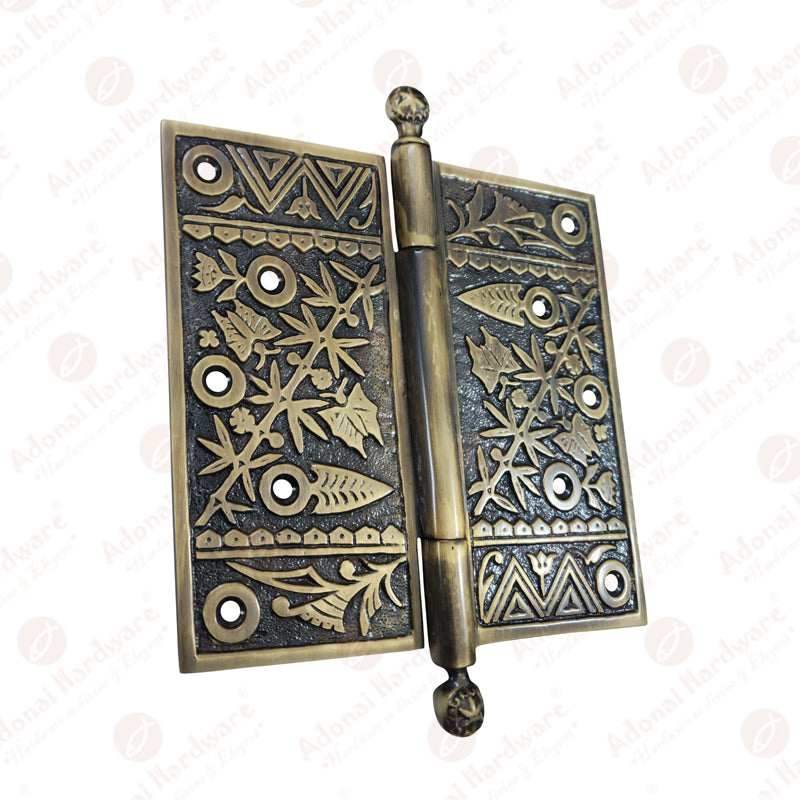 6" x 6" Brass Decorative Hinge