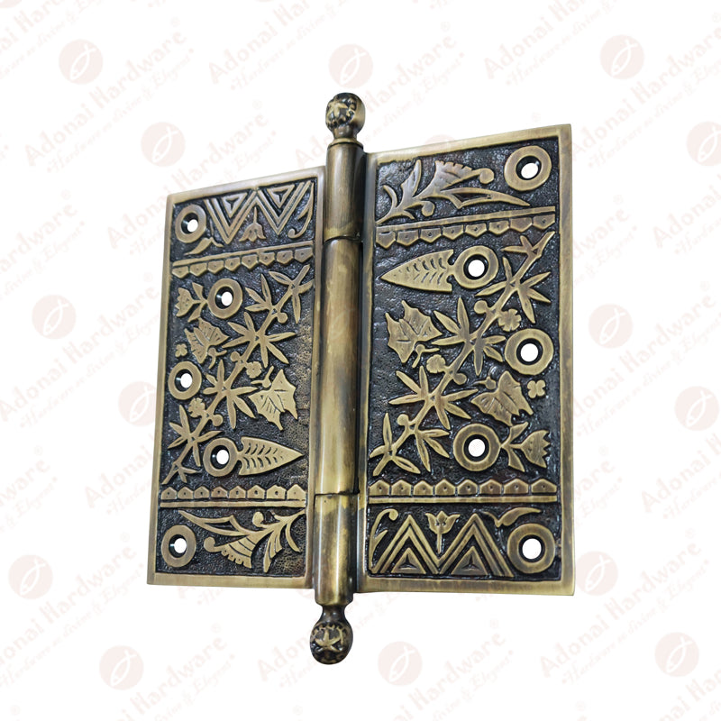 6" x 6" Brass Decorative Hinge