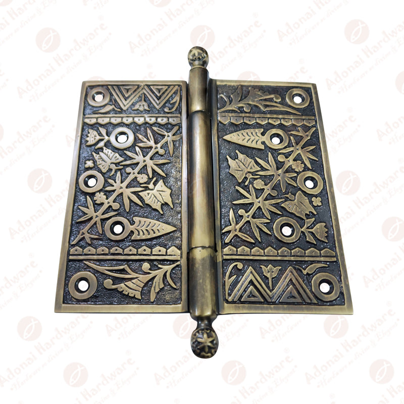 6" x 6" Brass Decorative Hinge