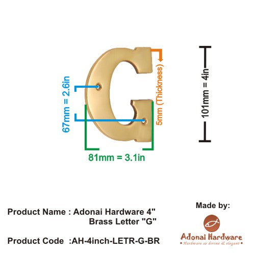 4" Brass Letters (A-Z)
