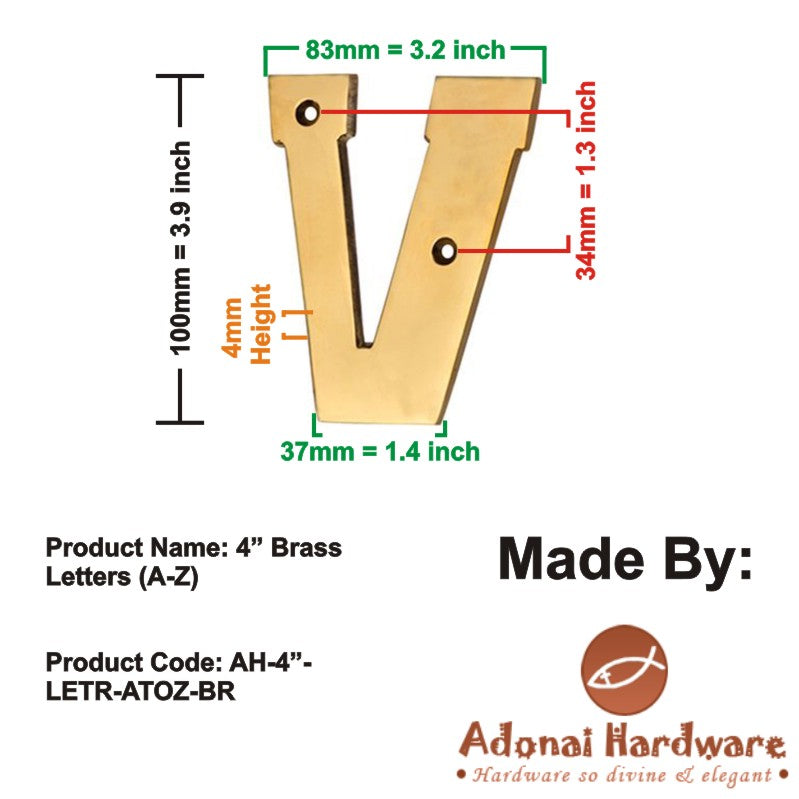 4" Brass Letters (A-Z)