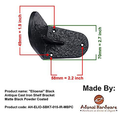 "Elioenai" Antique Cast Iron Shelf Bracket