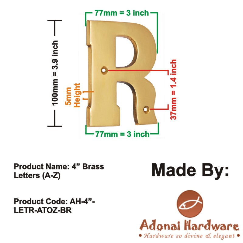 4" Brass Letters (A-Z)