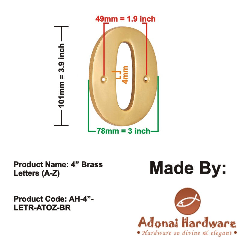 4" Brass Letters (A-Z)