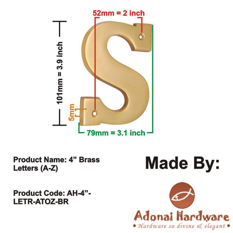 4" Brass Letters (A-Z)