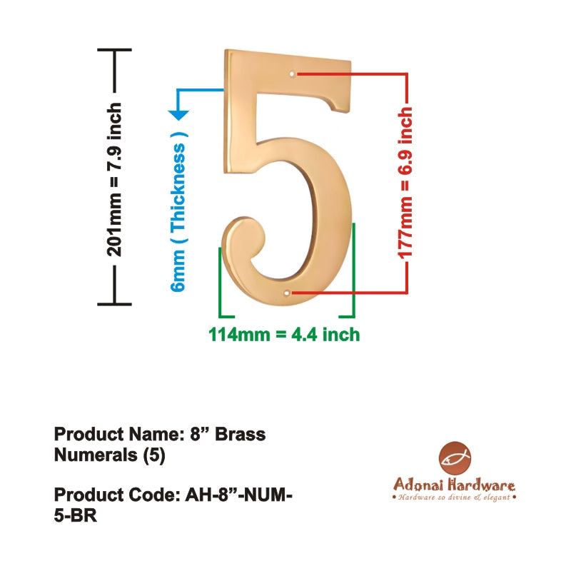 8" Brass Numerals (0-9)