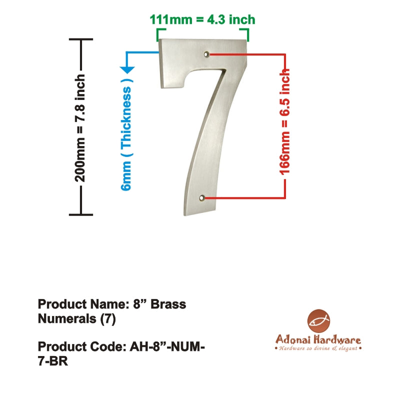 8" Brass Numerals (0-9)