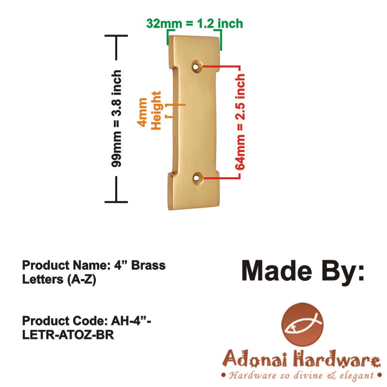 4" Brass Letters (A-Z)