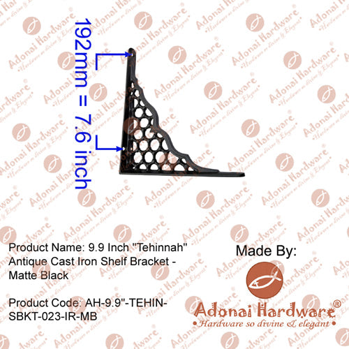 9.9 Inch "Tehinnah" Antique Cast Iron Shelf Bracket