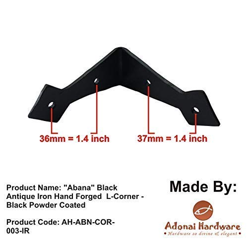 3 Inch "Abba" Black Antique Iron Hand Forged L-Corner